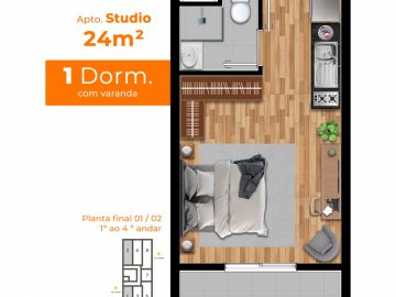 Planta Studio 24m