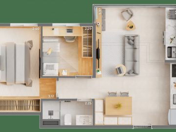 Planta de 44m (2 dormitrios)