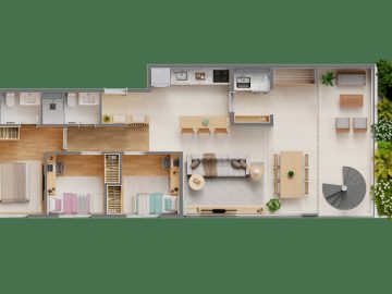Planta de 170m (3 dormitrios com sute) - Duplex andar 1
