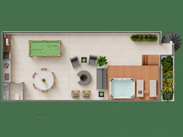 Planta de 170m (3 dormitrios com sute) - Duplex andar 2