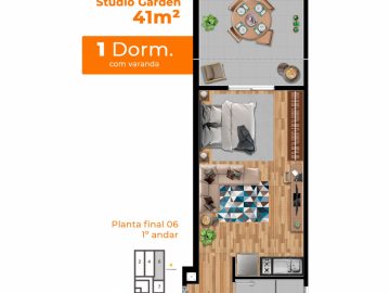 Planta Studio 41m